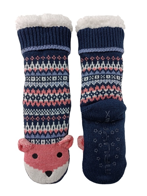 1pk fox design double layer slipper sock