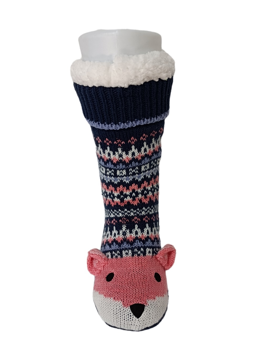 1pk fox design double layer slipper sock