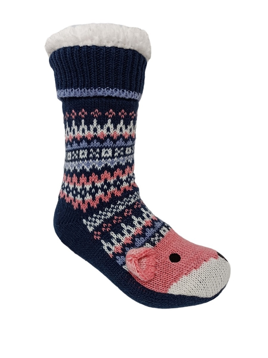 1pk fox design double layer slipper sock