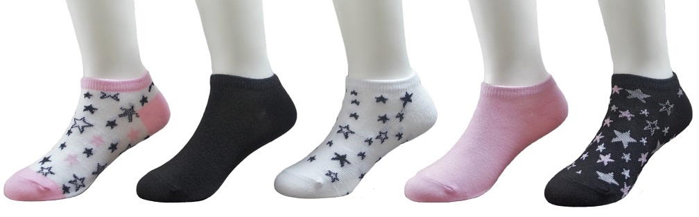 5pk stars pattern ankle socks