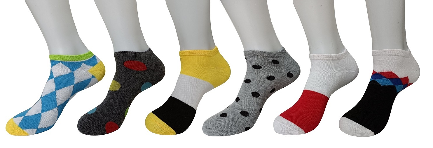 6pk argyle spots pattern ankle socks