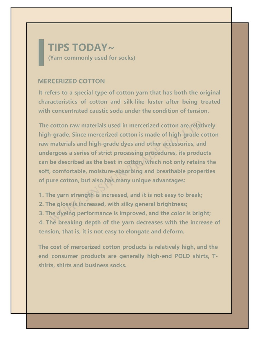 TIPS TODAY-MERCERIZED COTTON