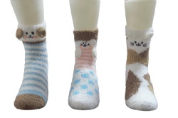 1pk 3D animal cozy crew socks