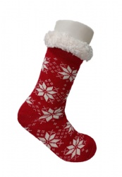 1pk Christmas snowflake double layer slipper socks