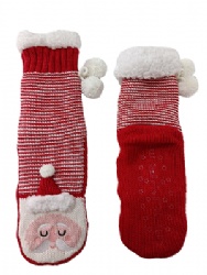 1pk Santa Claus design double layer slipper sock