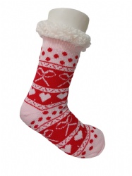 1pk Valentines' Day double layer slipper sock