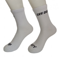 1pk classic black white sock with slogan