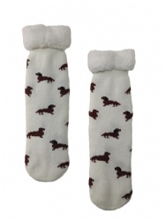 1pk dachshund dogs pattern double layer slipper sock