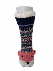 1pk fox design double layer slipper sock