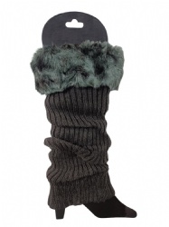 1pk fur trim legwarmer