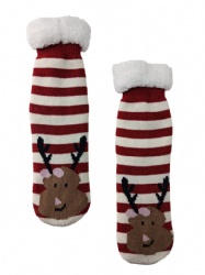 1pk lovely reindeer double layer slipper sock