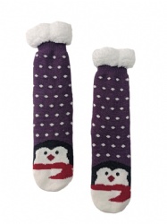 1pk penguin double layer slipper sock