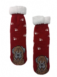 1pk pug double layer slipper sock