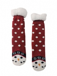 1pk snowman double layer slipper sock