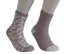 2pk animal print pattern cozy crew socks