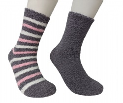 2pk colorful stripes cozy crew socks