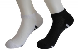 2pk mesh sports ankle socks black white