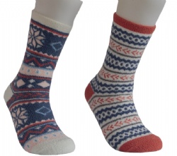 2pk snowflake pattern supersoft cozy crew socks