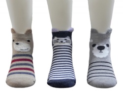 3pk 3D animal ankle socks 1