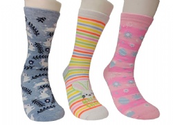 3pk Easter pattern crew socks