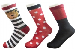 3pk bear design pattern crew socks