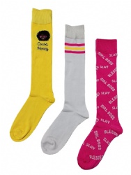 3pk boss girl knee high socks