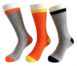 3pk colorful contrast crew socks