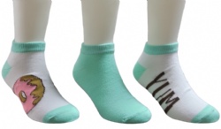 3pk doughnut pattern ankle socks