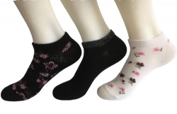 3pk flower pattern ankle socks