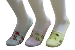 3pk fruit pattern invisible/ low cut socks