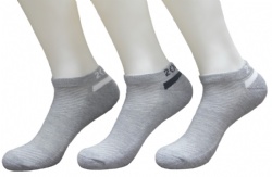 3pk grey sports ankle socks