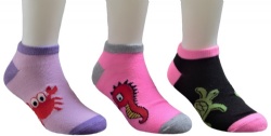 3pk marine animal pattern ankle socks