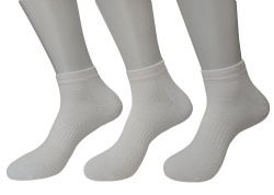 3pk mesh design sports quarter socks