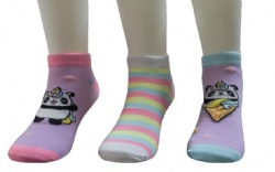 3pk panda pattern ankle socks