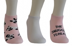 3pk panda pattern ankle socks