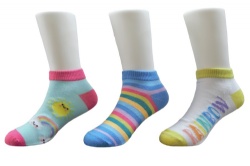 3pk rainbow pattern ankle socks