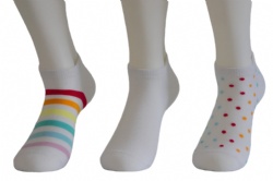 3pk simple stripes dots ankle socks