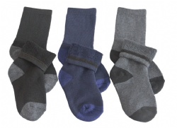 3pk solid color cushion crew socks