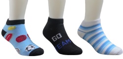 3pk sports pattern ankle socks