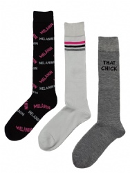 3pk words knee high socks