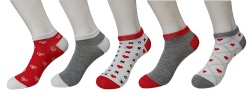 5pk Valentines Day pattern ankle socks