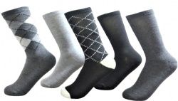 5pk argyle pattern crew socks