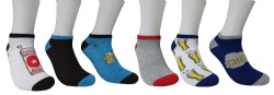 6pk beer pattern ankle socks