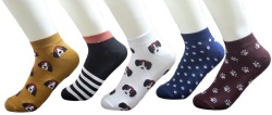 5pk doggie pattern ankle socks