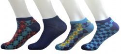 5pk geometry pattern ankle socks