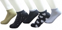 5pk lurex pattern ankle socks