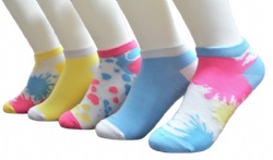 5pk scrawl pattern ankle socks