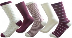 5pk stripes pattern crew socks