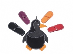 Cotton terry home set slippers penguin