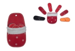 Cotton terry home set slippers snowflake